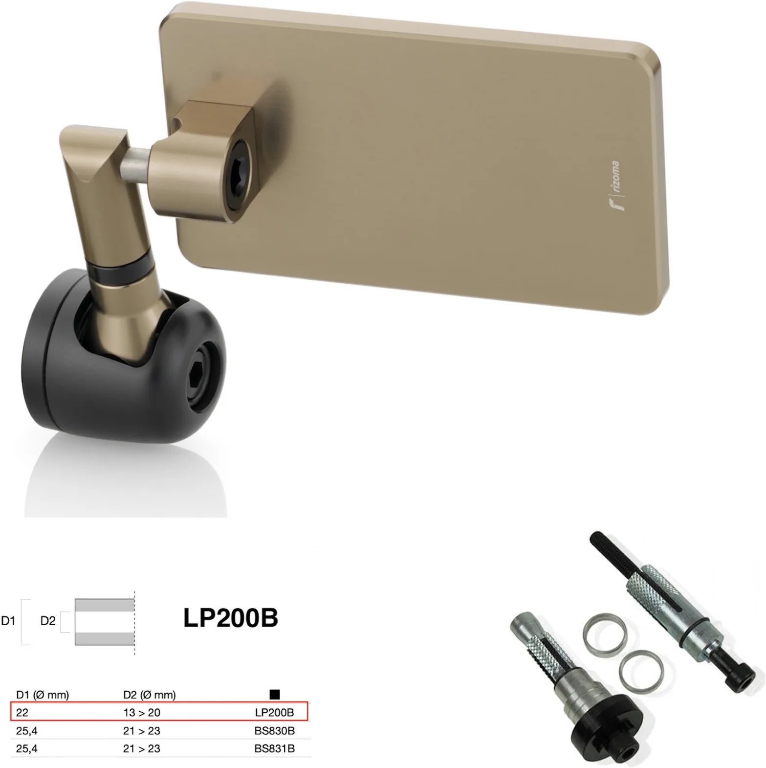 Espejo End Mount Izquierdo Universal Ø22(13>20) Quantum End - Rizoma Compatible Con Ktm