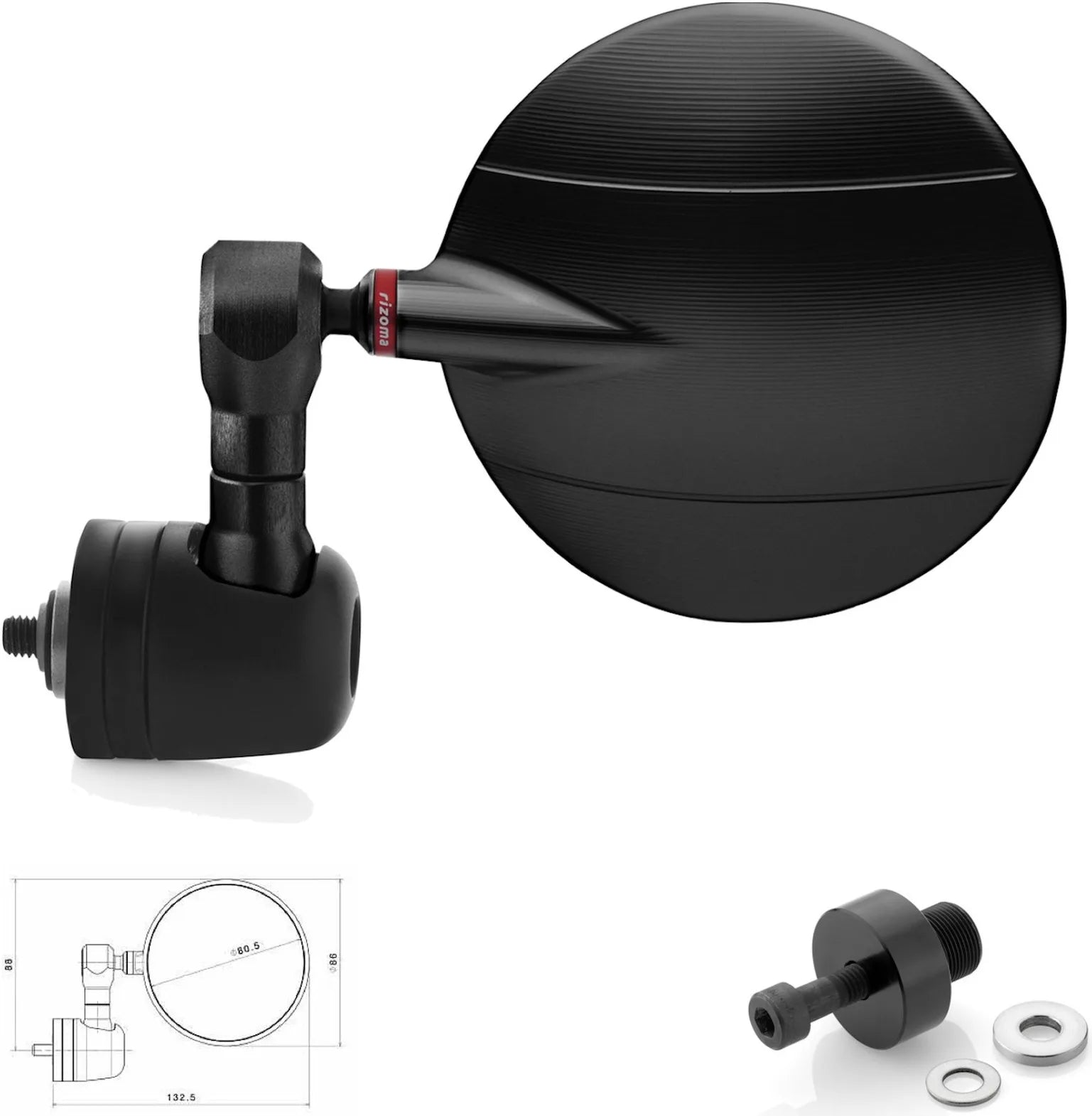 Espejo End Mount Derecho Spy-R Ø80 - Rizoma Compatible Con Kawasaki Ninja 300 (2012-2016)