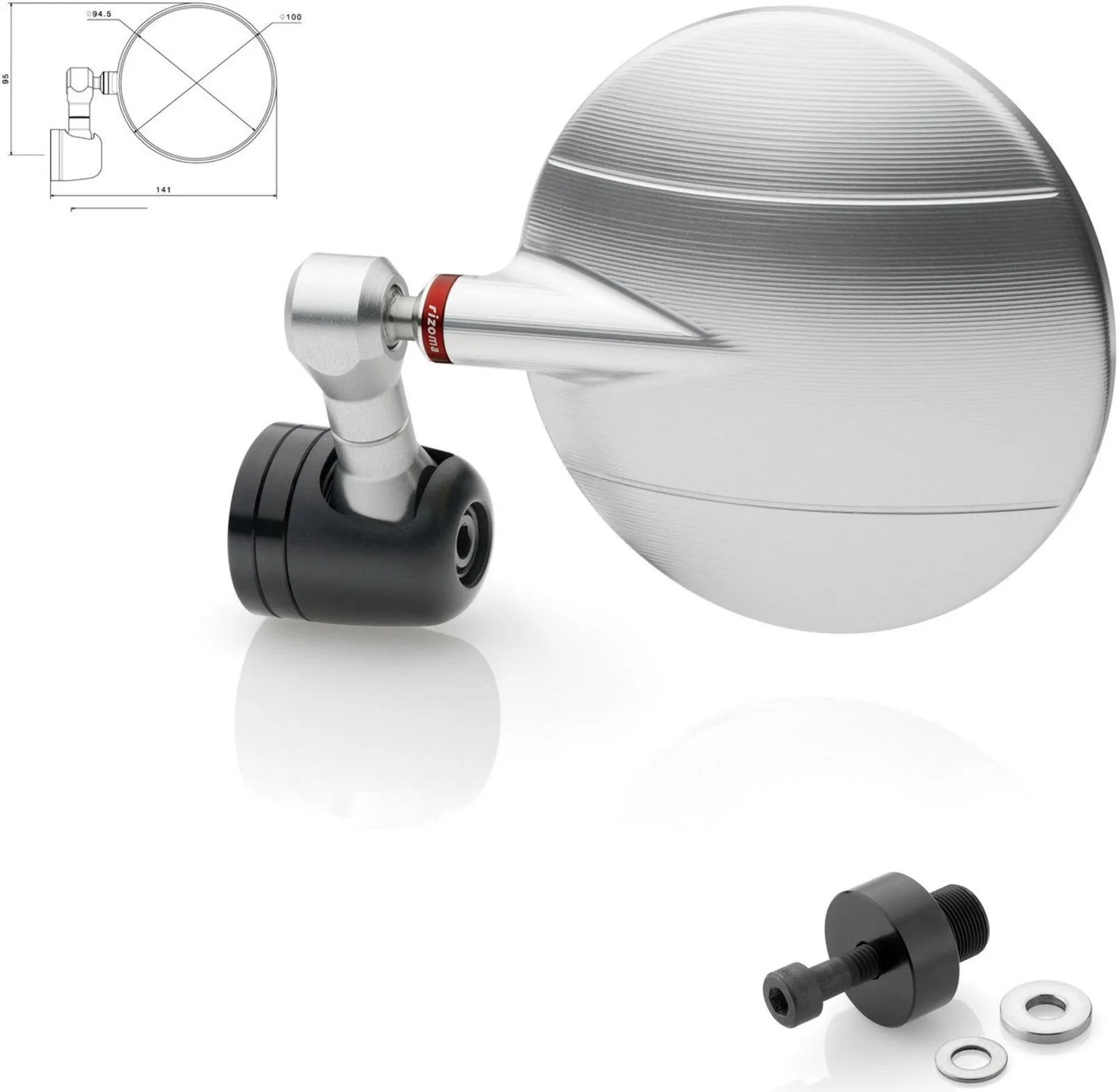Espejo End Mount Derecho Spy-R Ø94.5 - Rizoma Compatible Con Kawasaki Er-6 N (2012-2016)