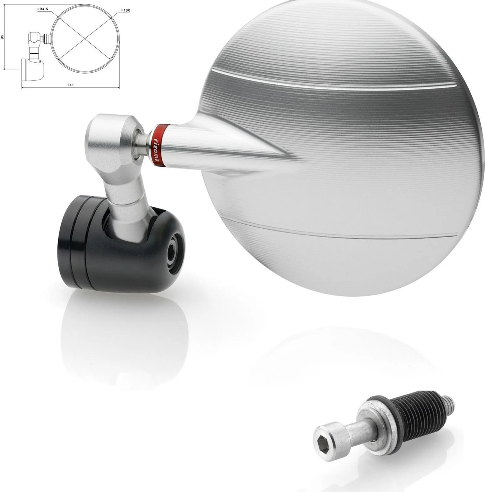 Espejo End Mount Derecho Spy-R Ø94.5 - Rizoma Compatible Con Yamaha Mt-09 Tracer (2015-2016)