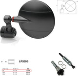 Espejo End Mount Izquierdo Universal Ø22(13>20) Spy-R Ø94.5 - Rizoma Compatible Con Bmw