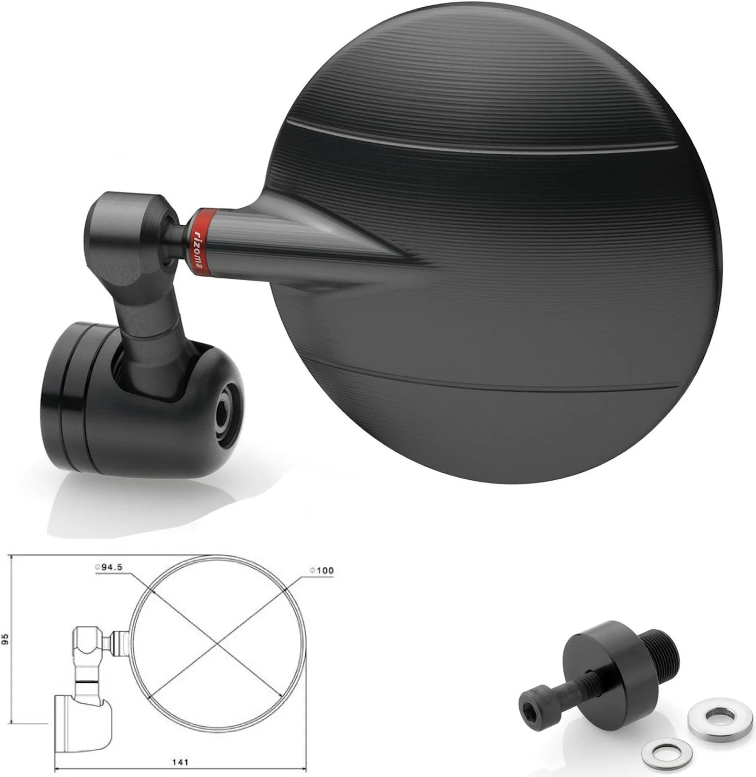 Espejo End Mount Derecho Spy-R Ø94.5 - Rizoma Compatible Con Kawasaki Z 900 Rs Café (2018-2021)