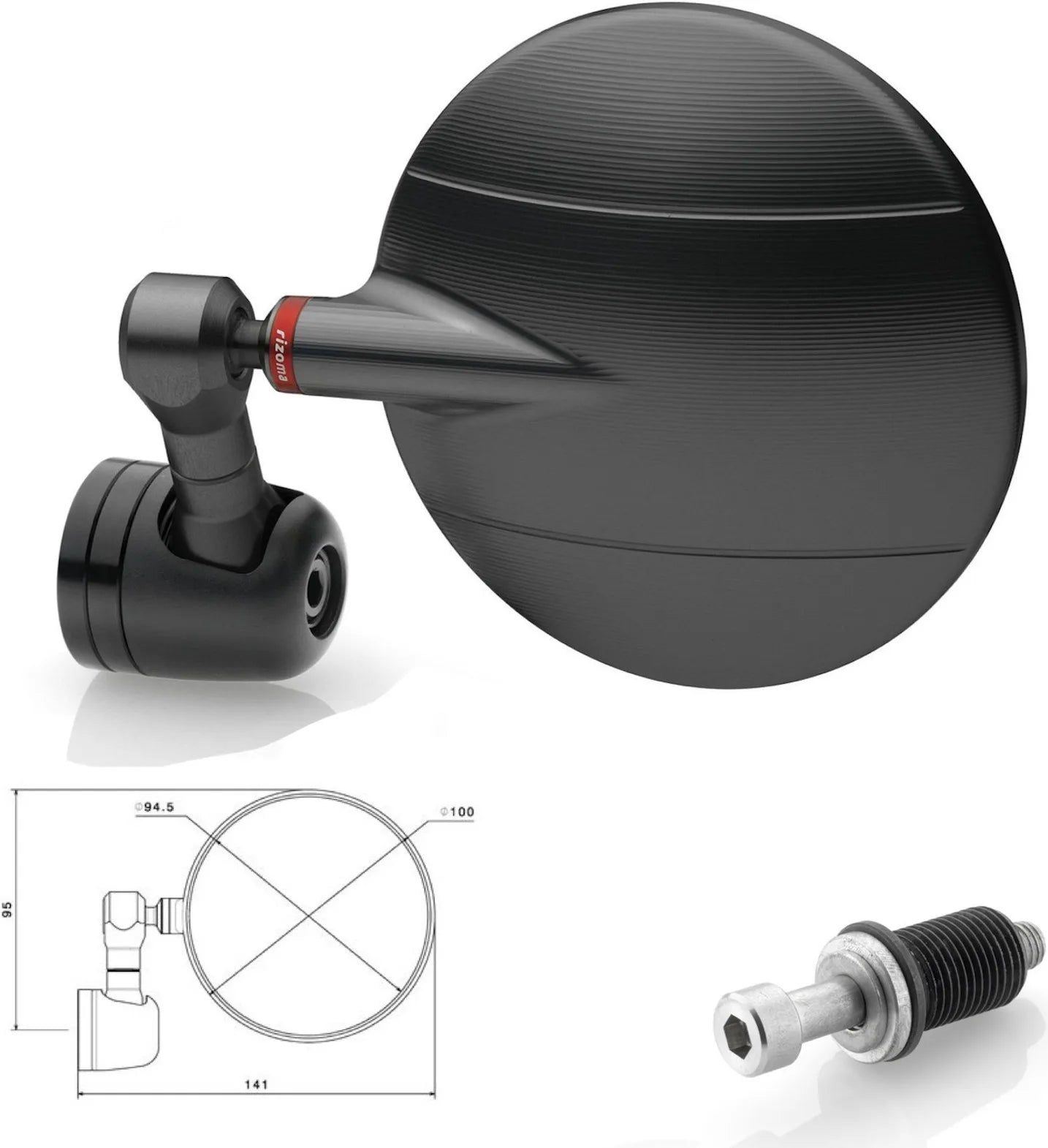 Espejo End Mount Izquierdo Spy-R Ø94.5 - Rizoma Compatible Con Mv Agusta Rivale 800 (2013-2015)
