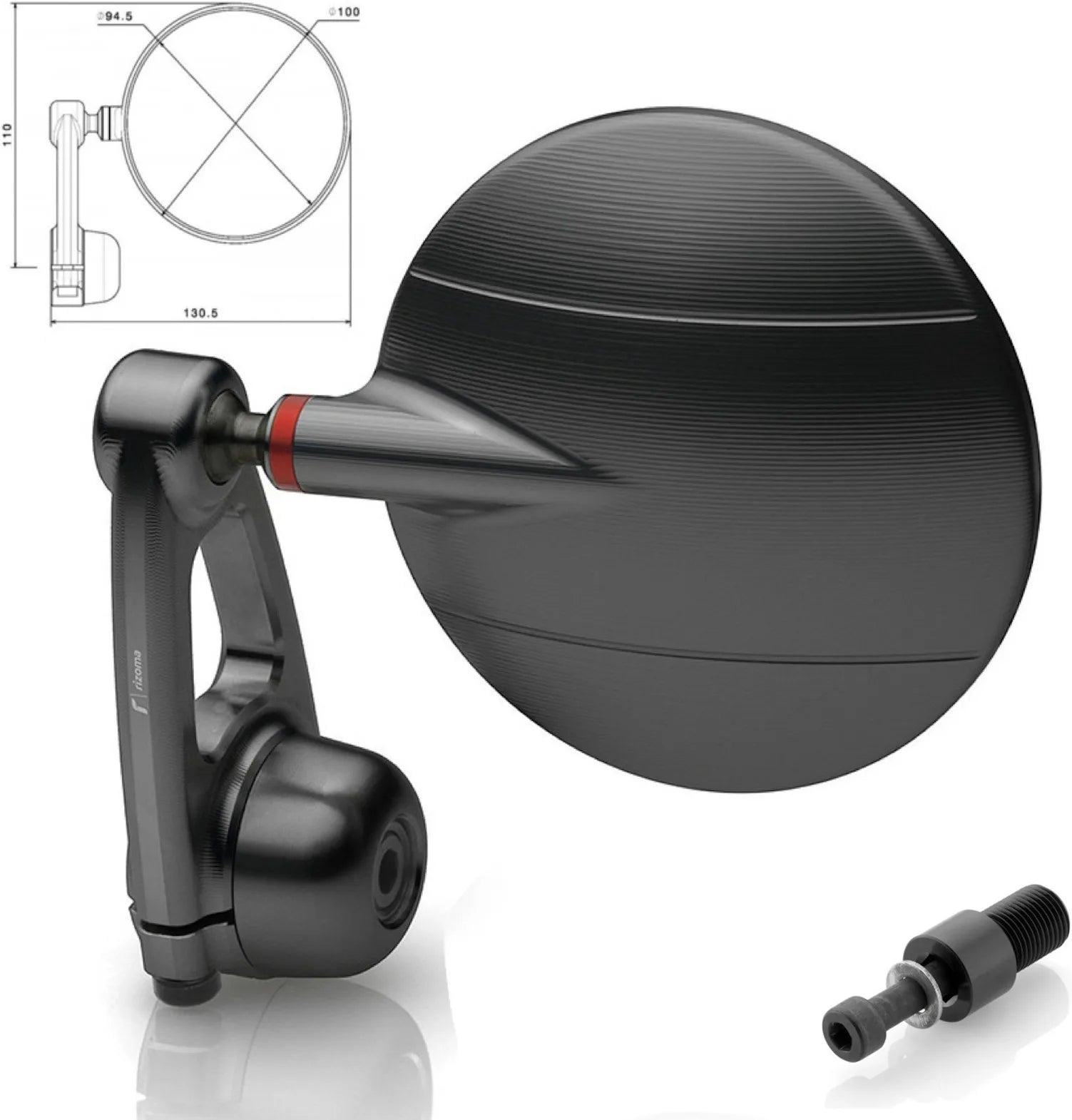 Espejo End Mount Derecho Spy-Arm Ø94.5 - Rizoma Compatible Con Yamaha Xj6 600 (2008-2016)