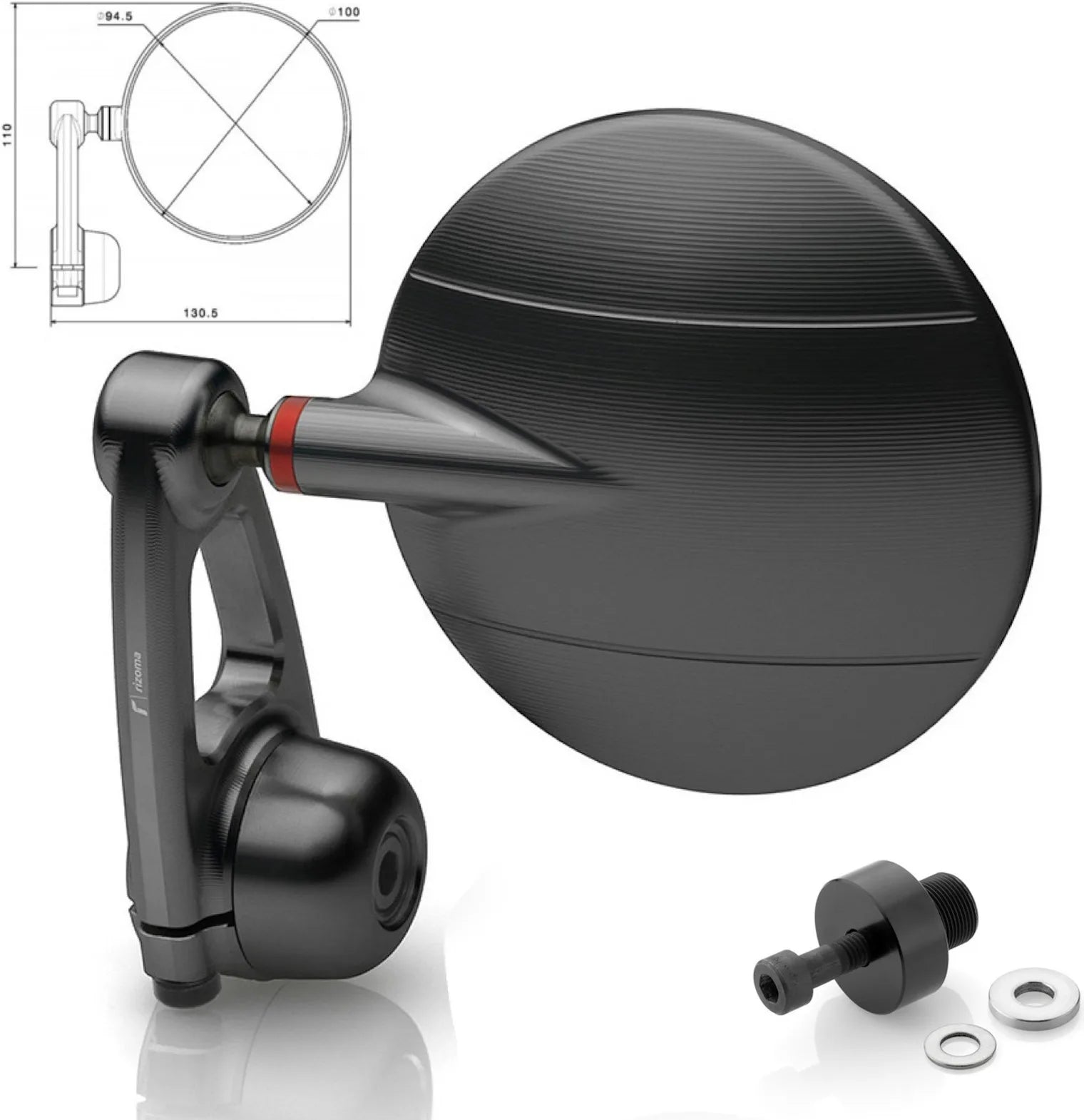 Espejo End Mount Derecho Spy-Arm Ø94.5 - Rizoma Compatible Con Kawasaki Z 300 (2015-2016)