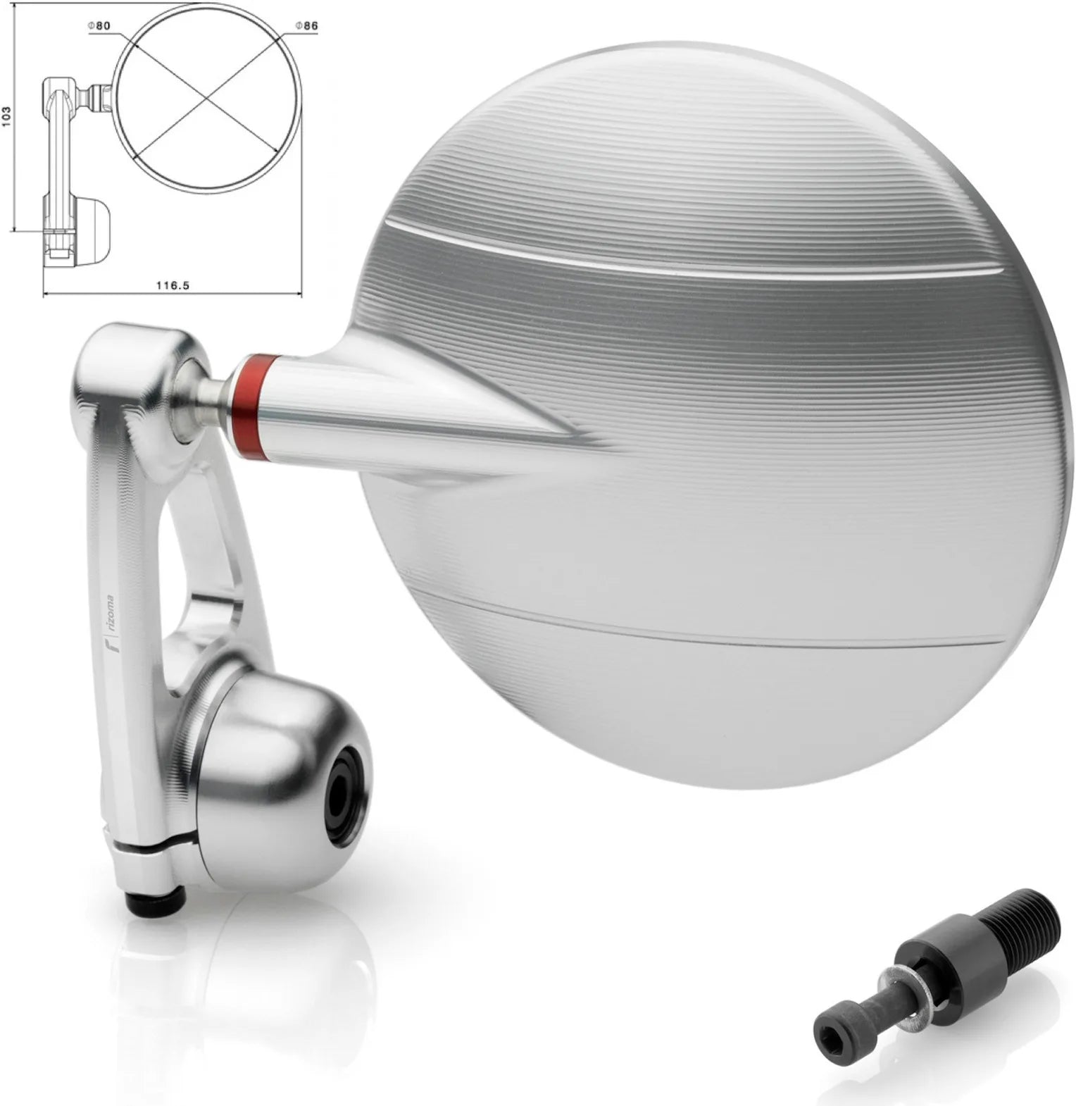 Espejo End Mount Derecho Spy-Arm Ø80 - Rizoma Compatible Con Yamaha Xsr 700 (2016-2021)