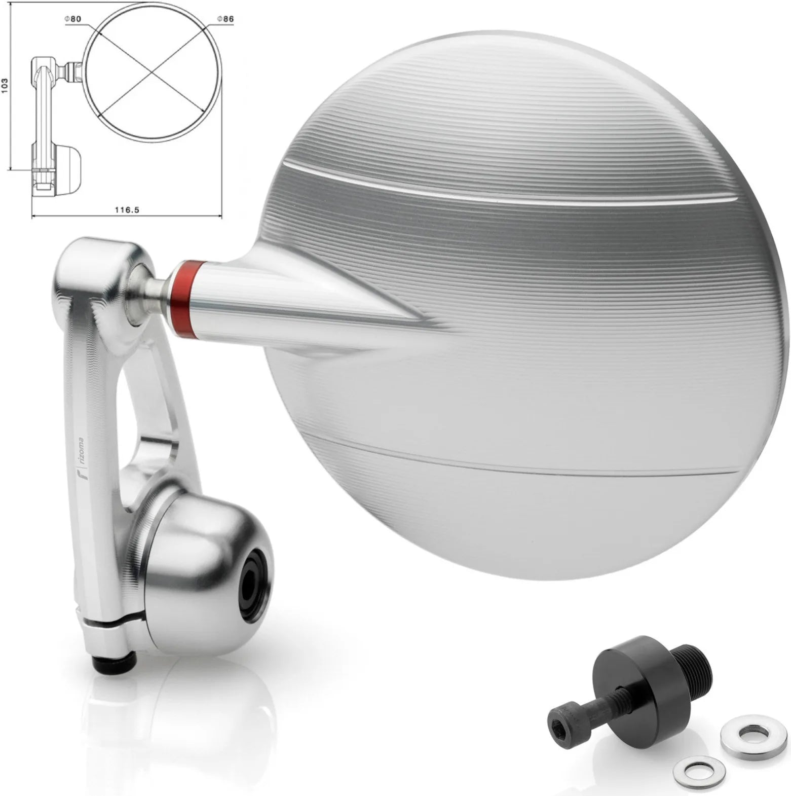 Espejo End Mount Derecho Spy-Arm Ø80 - Rizoma Compatible Con Kawasaki Z 300 (2015-2016)