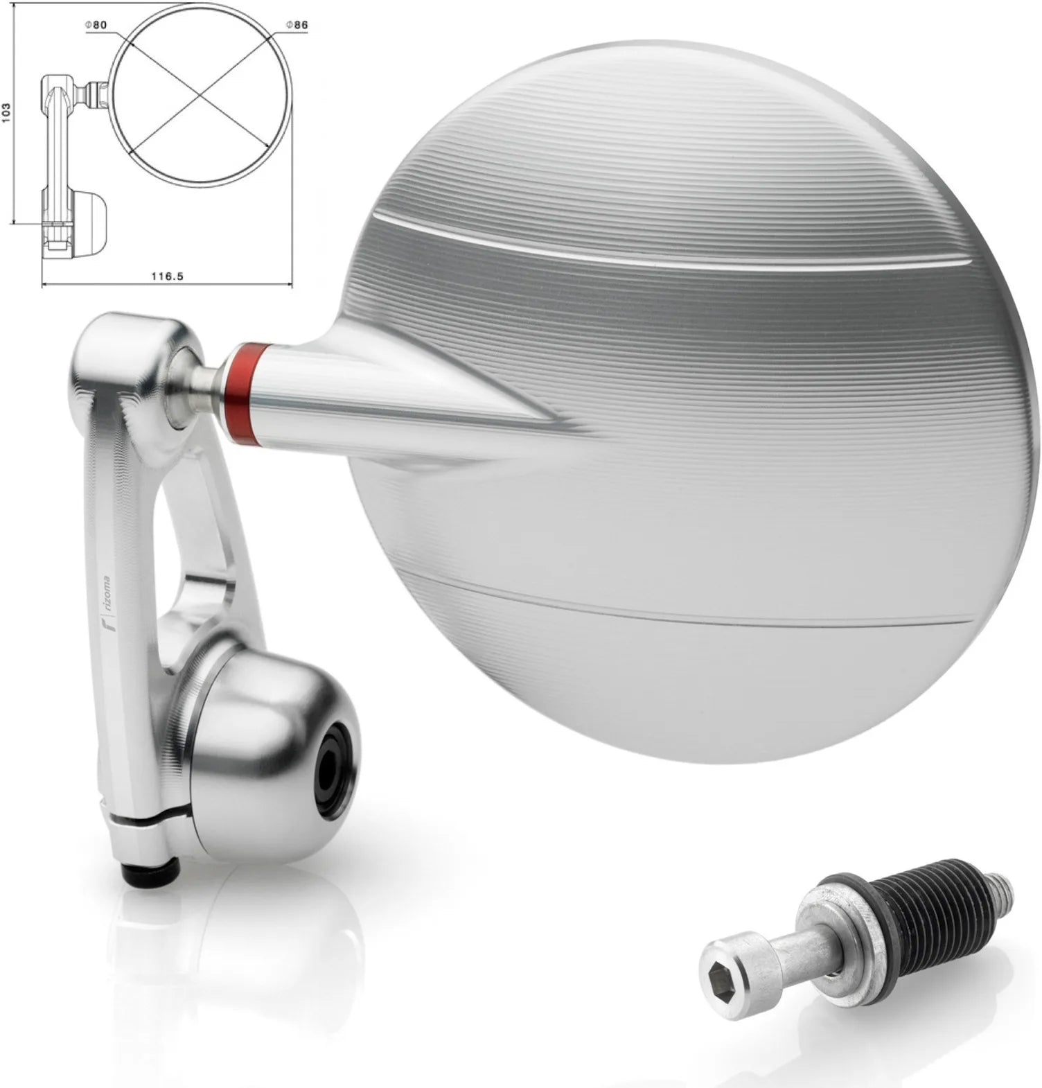 Espejo End Mount Derecho Spy-Arm Ø80 - Rizoma Compatible Con Mv Agusta Brutale 800 (2013-2015)