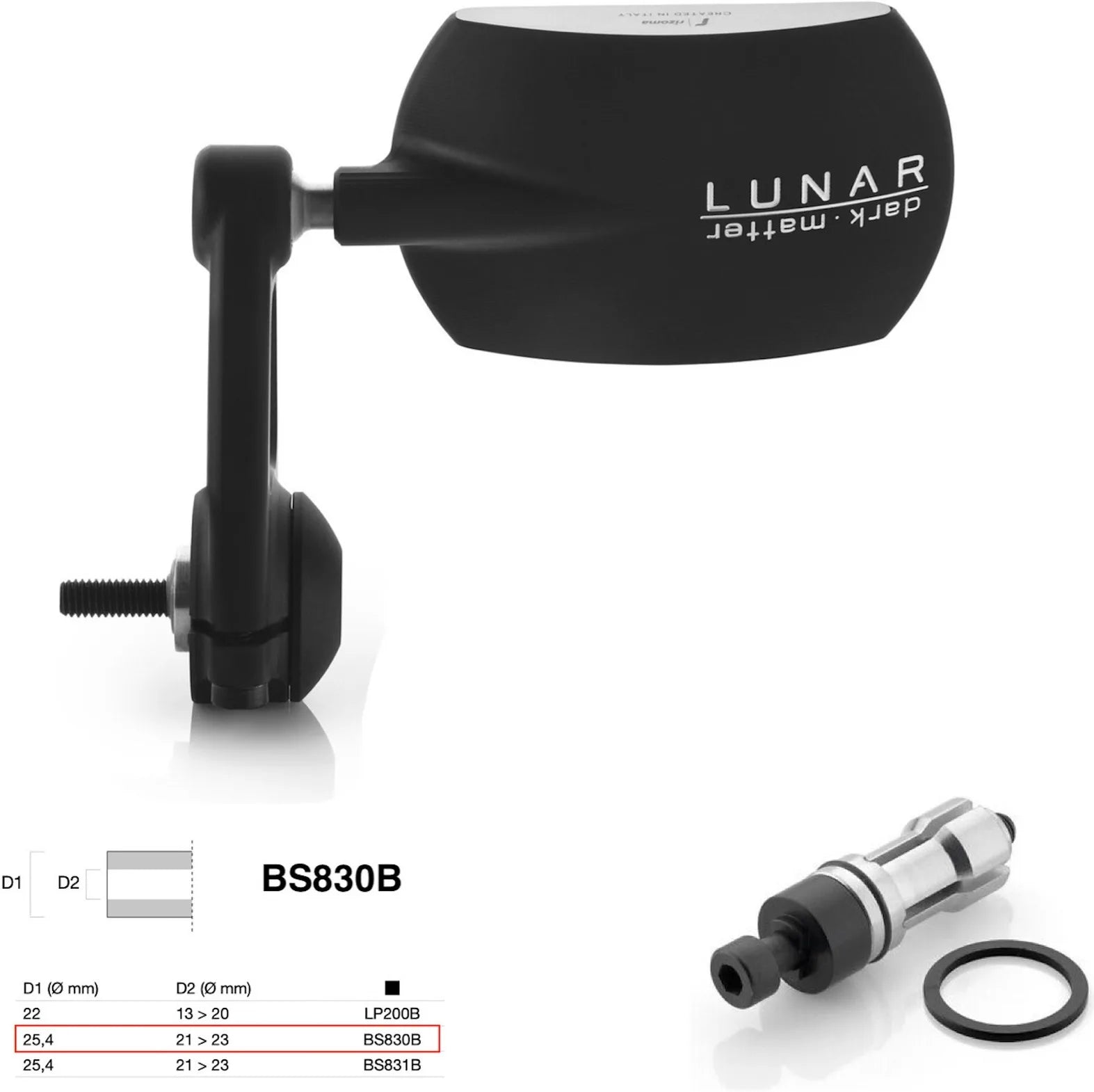 Espejo End Mount Derecho Universal Ø24,5(21>23) Lunar - Rizoma Compatible Con Ktm
