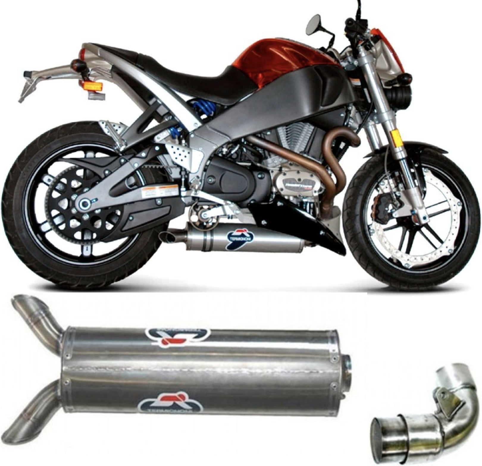 Exhaust Tip Without Sound Certification Stainless Steel - Termignoni Compatible With Buell Xb 9 Sx