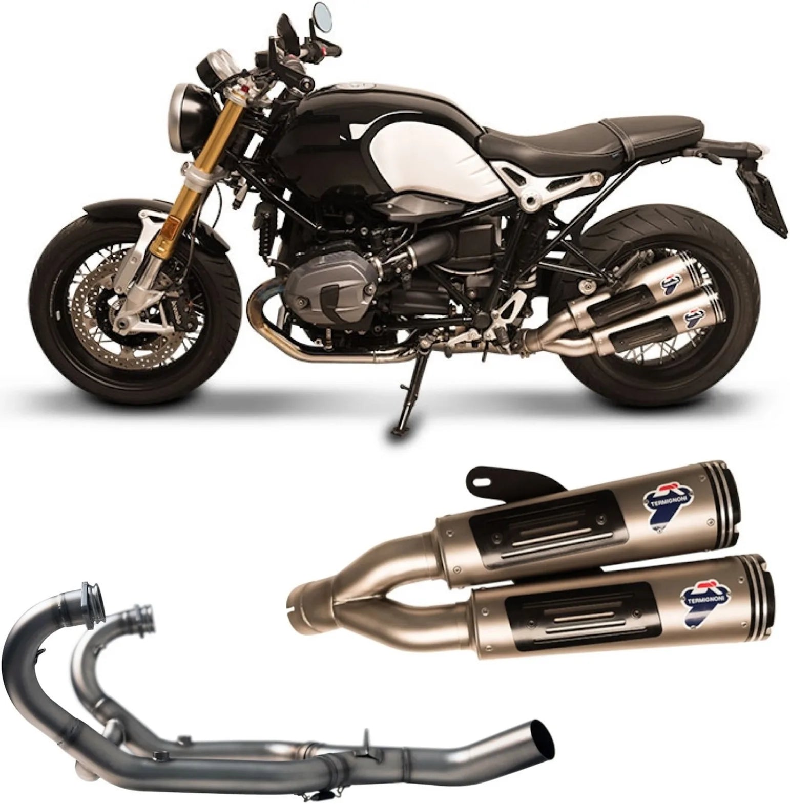 Sistema De Escape Completo Sin Catalizador Y Con Homologación Acústica Conical Acero Inox Copa Aluminio - Termignoni Compatible Con Bmw Ninety (2016-2020)