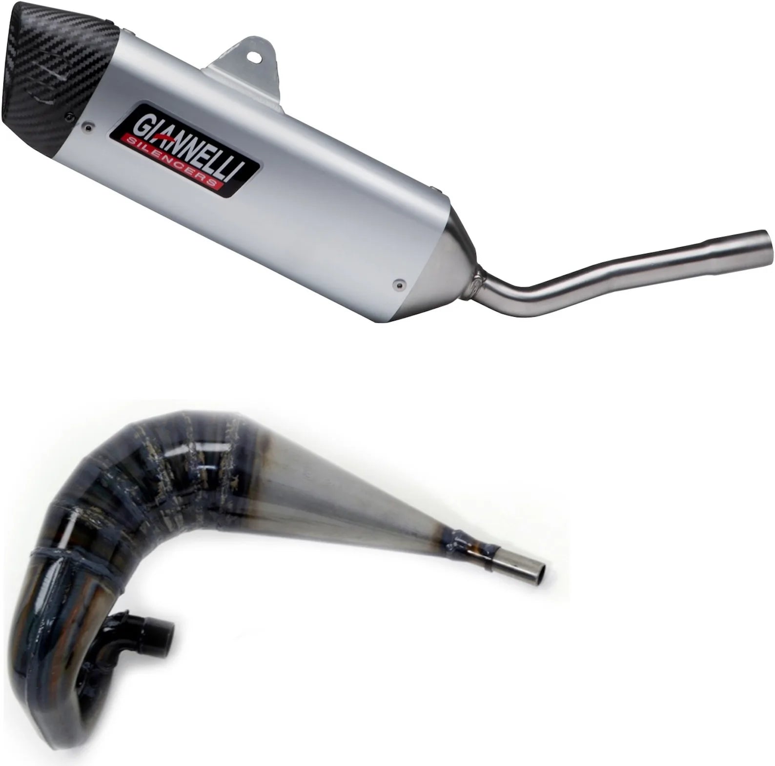 Sistema De Escape Completo Sin Catalizador Y Con Homologación Acústica Sonic Aluminio - Giannelli Compatible Con Sherco Derapage 50 (2021)