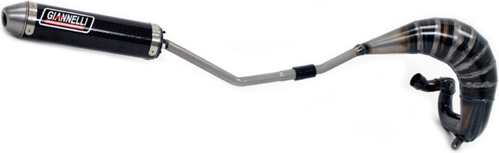 Complete Non-Catalytic Exhaust System With Sound Certification Enduro 2T Carbon - Giannelli Compatible With Derbi Drd Edition 50 Sm (2003-2007)