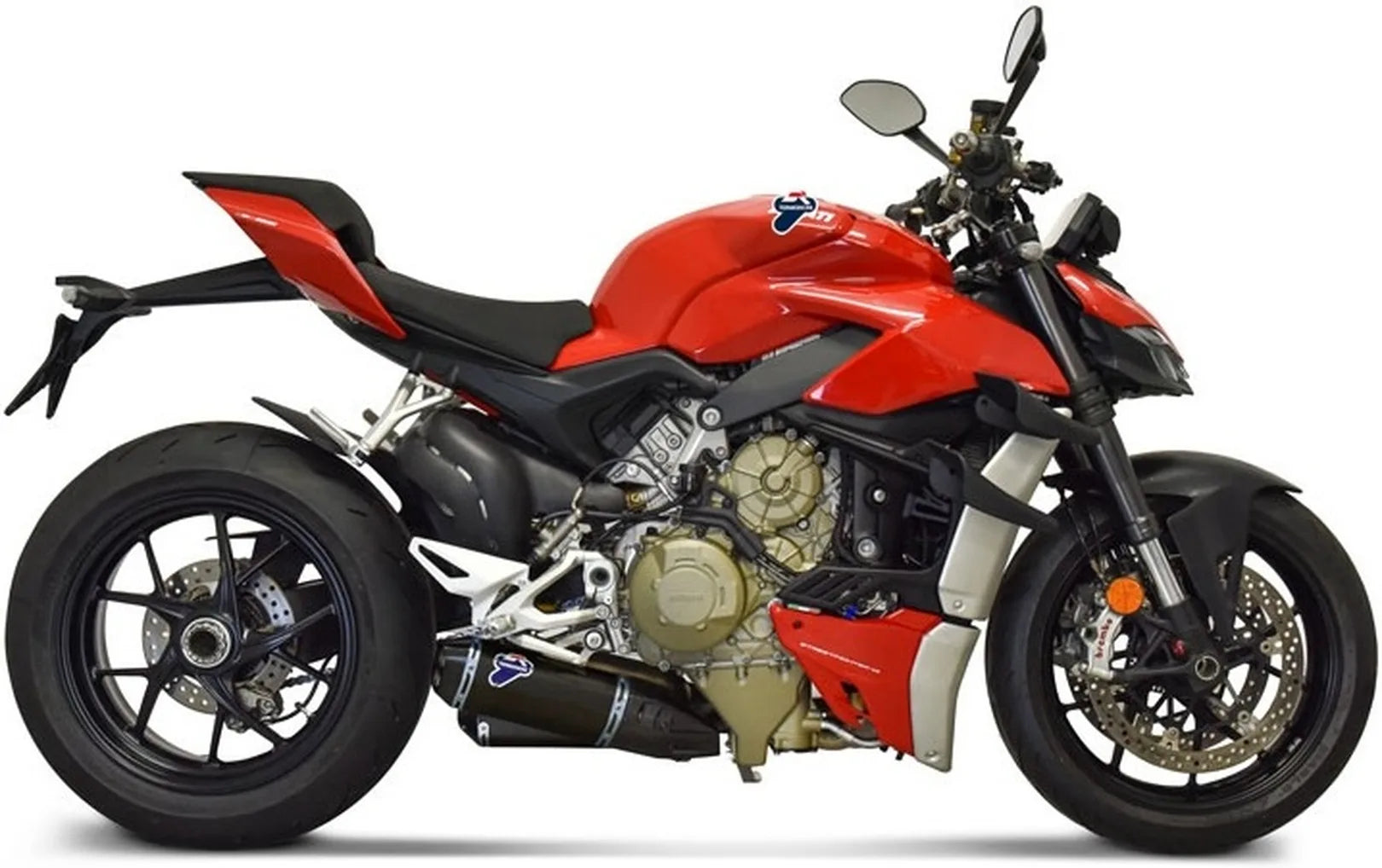 Escape Doble Sin Homologación Acústica Titano Negro Copa Aluminio - Termignoni Compatible Con Ducati Streetfighter V4 (2020-2021)