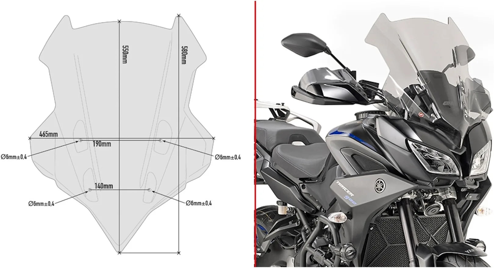 Cúpula Ahumada - Givi Compatible Con Yamaha Tracer 900 - Gt (2018-2020)