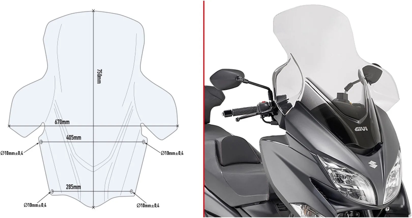 Parabrisas Incolore - Givi Compatible Con Suzuki An 400 Burgman (2017-2024)