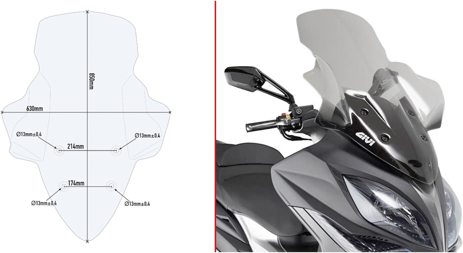 Transparent Wind-Screen - Givi Compatible With Kymco Xciting 400 I S Tcs (2018-2024)