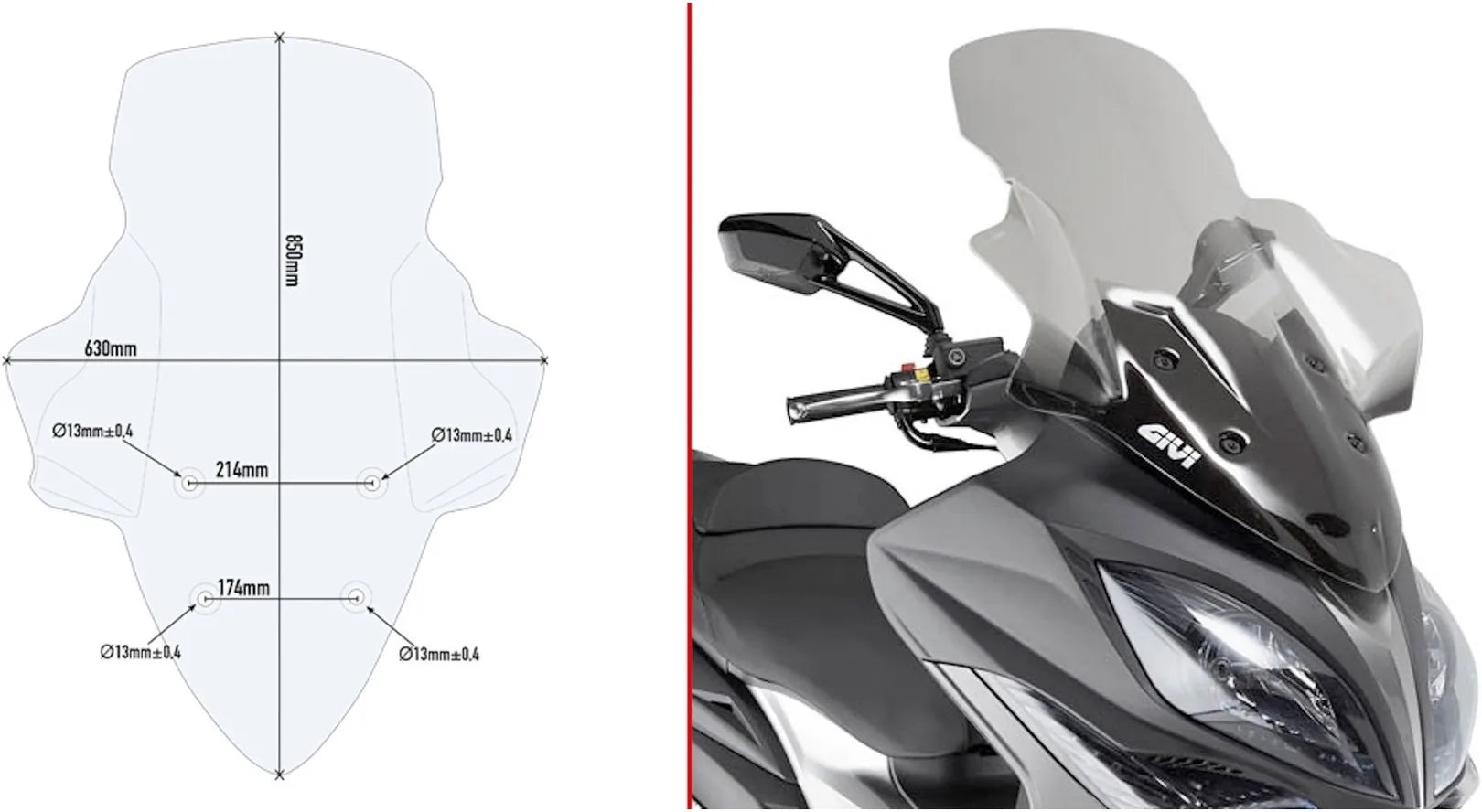 Parabrisas Incolore - Givi Compatible Con Kymco Xciting 400 I S Tcs (2018-2024)