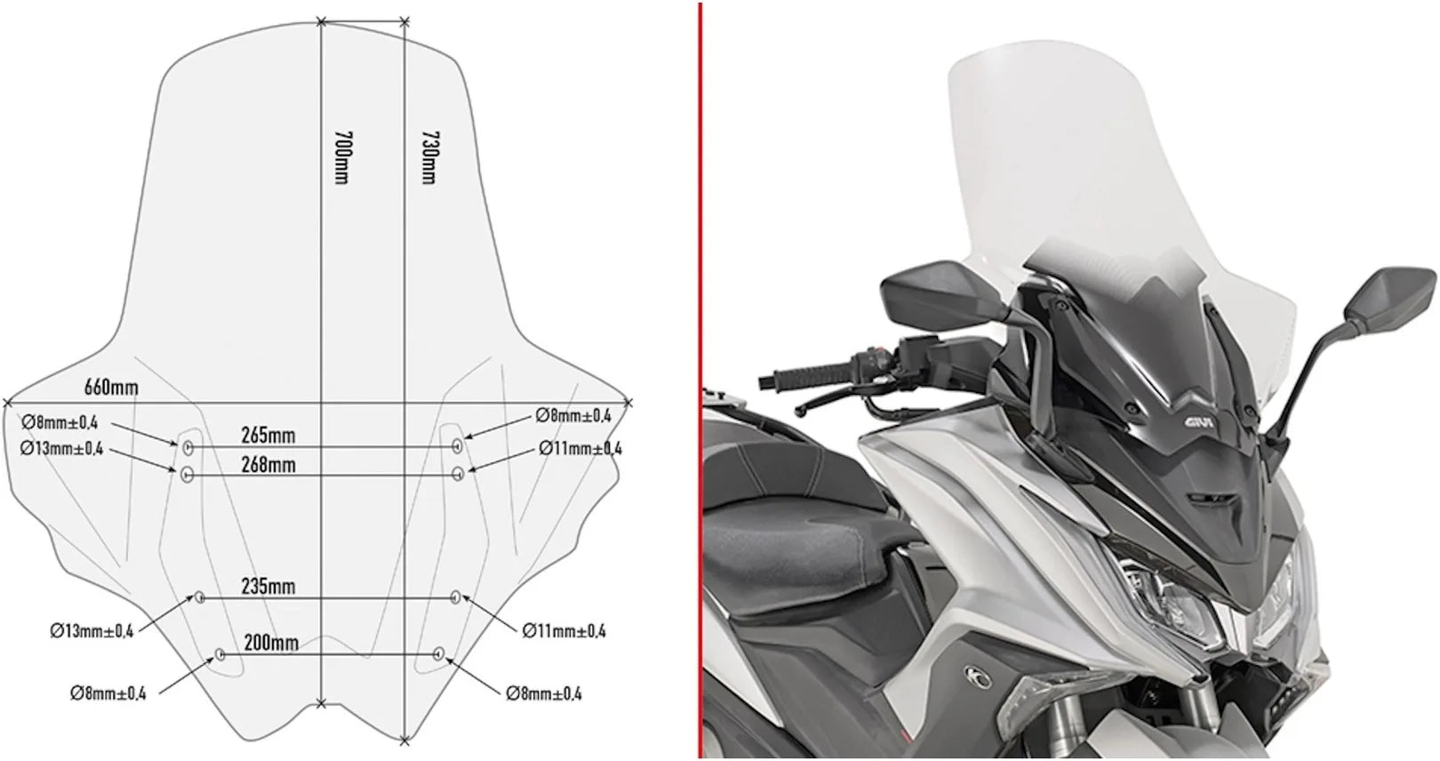 Parabrisas Incolore - Givi Compatible Con Kymco Ak 550 Ets (2017-2024)