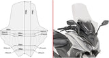 Transparent Wind-Screen - Givi Compatible With Kymco Ak 550 Ets (2017-2024)