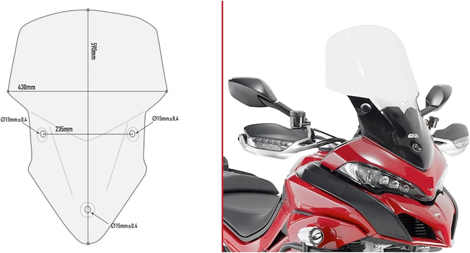 Cúpula Incolore - Givi Compatible Con Ducati Multistrada 1260 (2018-2020)
