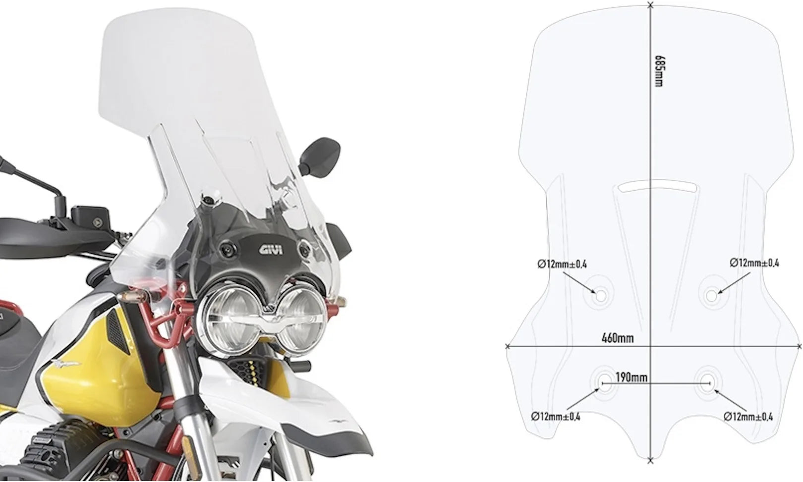 Cúpula Incolore - Givi Compatible Con Moto Guzzi V85 Tt (2019-2023)