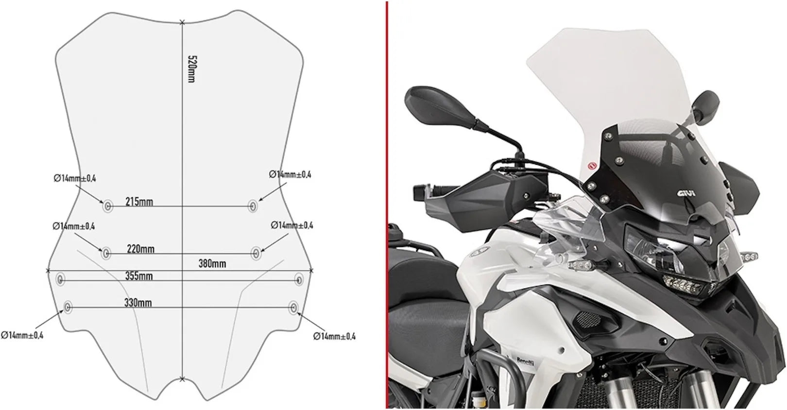 Cúpula Incolore - Givi Compatible Con Benelli Trk 502 (2021-2024)