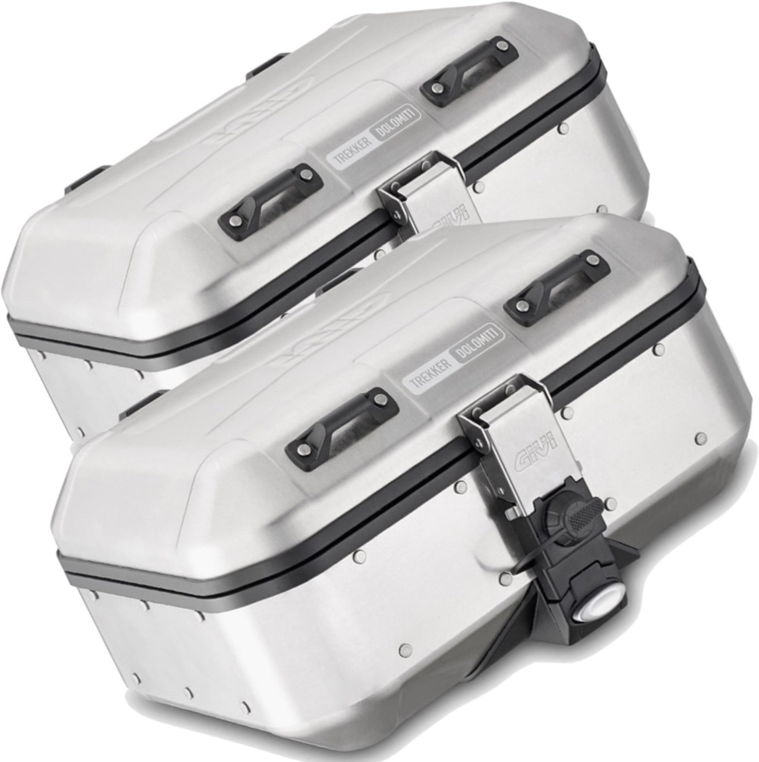 Monokey Trekker Dolomiti Aluminium Side Cases - 60 Lt Trekker Dolomiti Aluminium - Givi Compatible With Moto Guzzi V7 850 Stone (2021-2024)