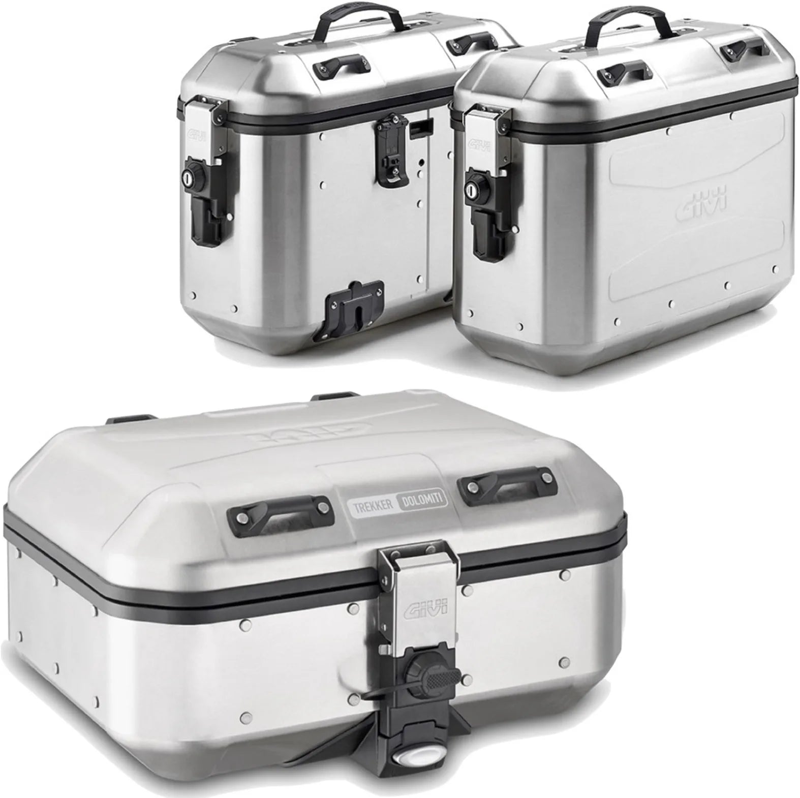 Baúl + Maletas Laterales Trekker Dolomiti Aluminio 102 Lt Trekker Dolomiti Aluminio - Givi Compatible Con Yamaha Tracer 900 - Gt (2018-2020)