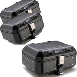 Trekker Dolomiti Aluminium Black Top Case + Side Cases - 90 Lt Trekker Dolomiti Aluminium - Givi Compatible With Royal Enfield Scram 411 (2022-2024)
