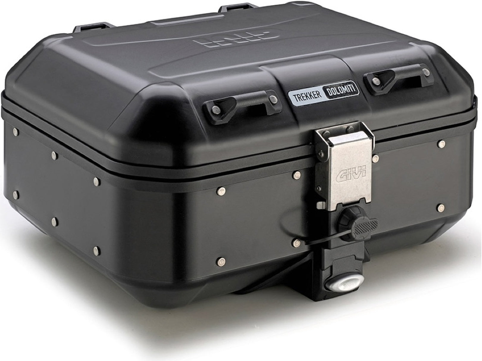 Monokey Trekker Dolomiti Black Aluminium Top Case - 30 Lt Trekker Dolomiti Aluminium - Givi Compatible With Aprilia Shiver 900 Abs (2010-2020)
