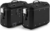 Monokey Trekker Dolomiti Black Aluminium Side Cases - 72 Lt Trekker Dolomiti Aluminium - Givi Compatible With Suzuki Dl 650 V-Strom (2004-2011)