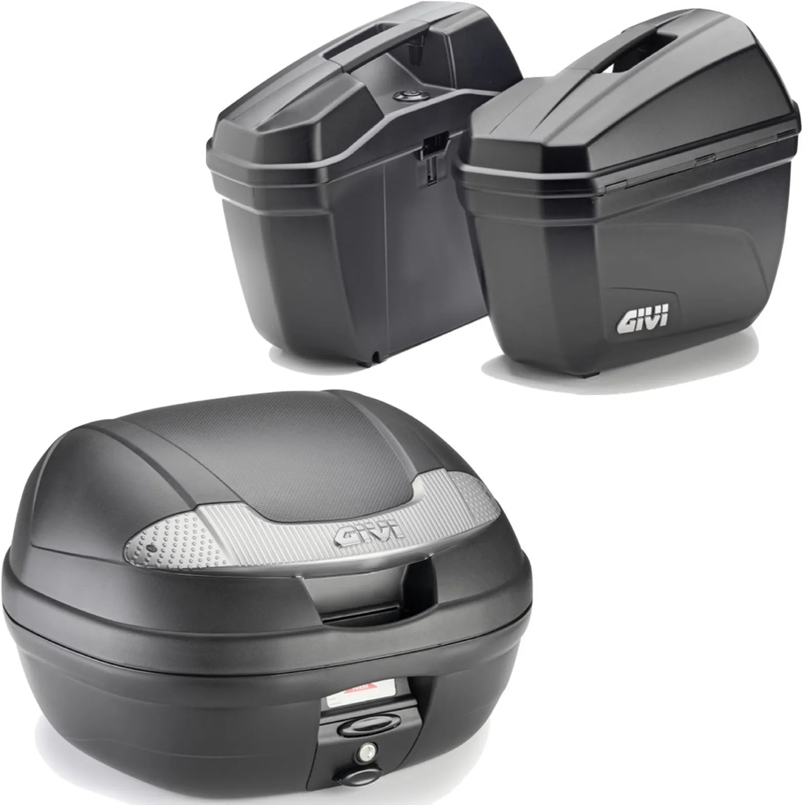 Baúl + Maletas Laterales Vision Negro Tech 78 Lt Vision Plastico - Givi Compatible Con Benelli Trk 702 X (2023-2024)