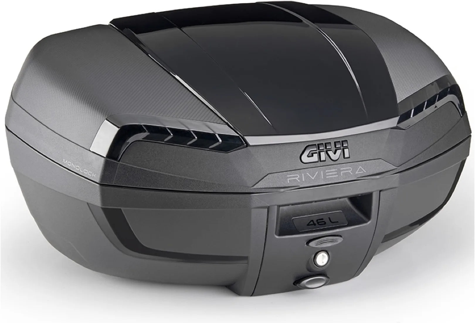Baúl Monolock Riviera Triple Black 46 Lt Riviera Plastico - Givi Compatible Con Ktm 200 Duke (2011-2016)