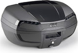 Monolock Riviera Triple Black Top Case - 46 Lt Riviera Technopolymer - Givi Compatible With Honda Crf 1100 L Africa Twin (2020-2023)