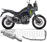 Sistema De Escape Completo Sin Catalizador Y Con Homologación Acústica Indy-Race Evo Titanio Fondo Acero - Arrow Special Parts Compatible Con Cfmoto 450 Mt (2025-2026)