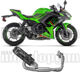 Sistema De Escape Completo Sin Catalizador Y Con Homologación Acústica Indy-Race Evo Aluminio Negro Fondo Carby - Arrow Special Parts Compatible Con Kawasaki Z 650 (2024-2026)