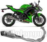 Sistema De Escape Completo Sin Catalizador Y Con Homologación Acústica Veloce Titanio Fondo Carby - Arrow Special Parts Compatible Con Kawasaki Ninja 650 (2024-2026)