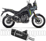 Tubo De Escape Con Homologación Acústica Indy-Race Evo Aluminio Negro Fondo Carby - Arrow Special Parts Compatible Con Cfmoto 450 Mt (2025-2026)
