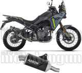 Tubo De Escape Con Homologación Acústica Indy-Race Evo Aluminio Negro Fondo Acero - Arrow Special Parts Compatible Con Cfmoto 450 Mt (2025-2026)