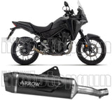 Tubo De Escape Con Homologación Acústica Indy-Race Evo Aluminio Negro Carbono - Arrow Special Parts Compatible Con Honda Nx 500 (2024-2026)