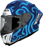 Casco Integral Para Moto Airoh Gp800 - Gp8Sw18 Hpc Carbon Azul Gloss Swain Talla L