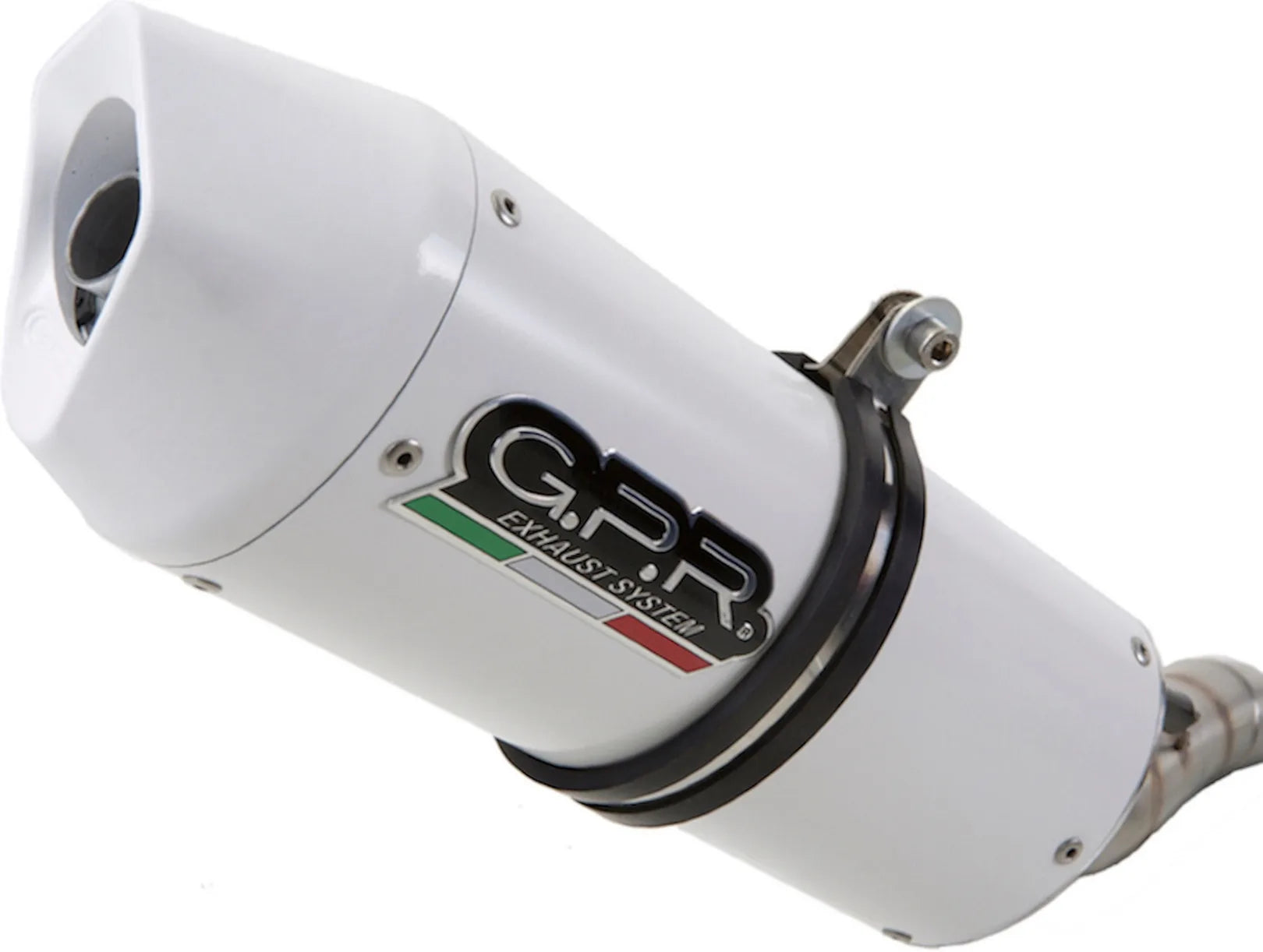 Tubo De Escape Con Catalizador Y Homologación Acústica Albus Ceramic Aluminio Blanco - Gpr Compatible Con Ducati Hypermotard 796 (2010-2012)