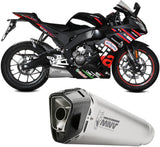 Complete Catalytic Exhaust System With Sound Certification Delta Race Stainless Steel Carbon Fiber End Cap - Mivv Compatible With Aprilia Rs 125 (2025-2026)