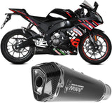 Complete Non-Catalytic Exhaust System With Sound Certification Delta Race Steel Black Carbon Fiber End Cap - Mivv Compatible With Aprilia Rs 125 (2025-2026)