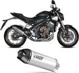 Complete Catalytic Exhaust System With Sound Certification Ak-1 Steel Black Carbon Fiber End Cap - Mivv Compatible With Honda Cb 650 R (2024-2026)