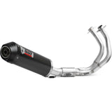 Complete Catalytic Exhaust System With Sound Certification Oval Carbon Carbon Fiber End Cap - Mivv Compatible With Kawasaki Z 650 (2025-2026)