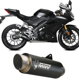 Complete Catalytic Exhaust System With Sound Certification Gppro Steel Black - Mivv Compatible With Yamaha Mt-125 (2025-2026)