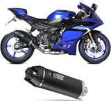 Complete Non-Catalytic Exhaust System With Sound Certification Ak-1 Steel Black Carbon Fiber End Cap - Mivv Compatible With Yamaha Fz-09 (2025-2026)