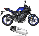 Complete Catalytic Exhaust System With Sound Certification Ak-1 Steel Black Carbon Fiber End Cap - Mivv Compatible With Yamaha Mt-07 (2025-2026)